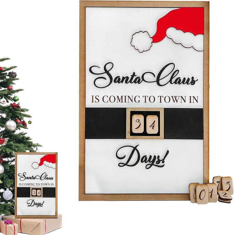 woobles 3 Pcs Christmas Countdown Calendar,Christmas Wooden Advent Calendar | Christmas Wooden Advent Calendars, Reusable Countdown Decorations For Home - Image 4